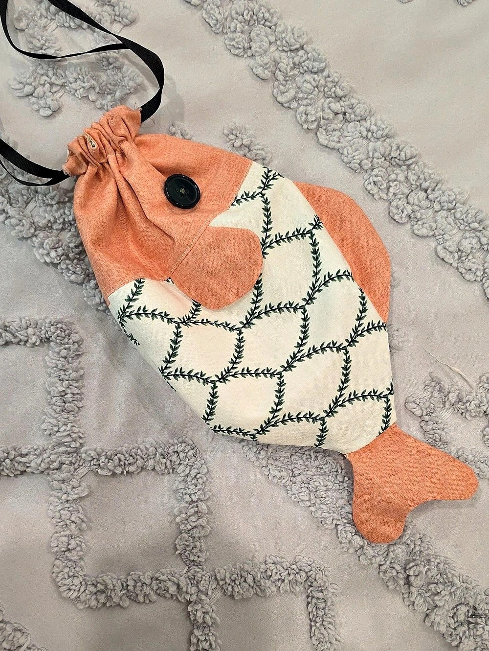 Handmade Fish Drawstring Bag - Picture 7 of 12
